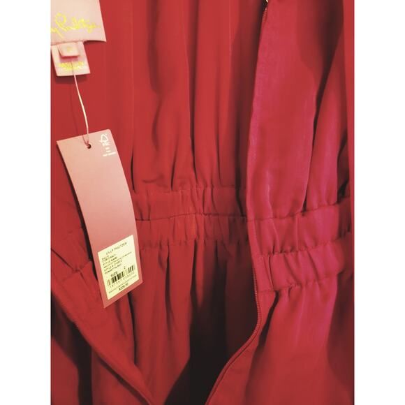 Lilly Pulitzer Marleen Cotton Silk Halter Midi Dress Poinsettia Red Nwt Size 2 - Picture 12 of 16